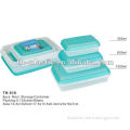 3pcs rectangle food grade plastic container,plastic food container